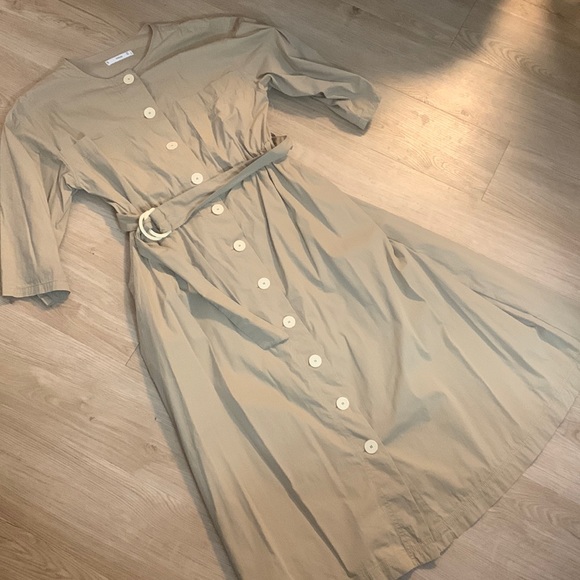 Mango Dresses & Skirts - Mango Khaki Shirt Dress